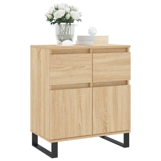 vidaXL - Dressoir - 60x35x70 - cm - bewerkt - hout - sonoma - eikenkleurig