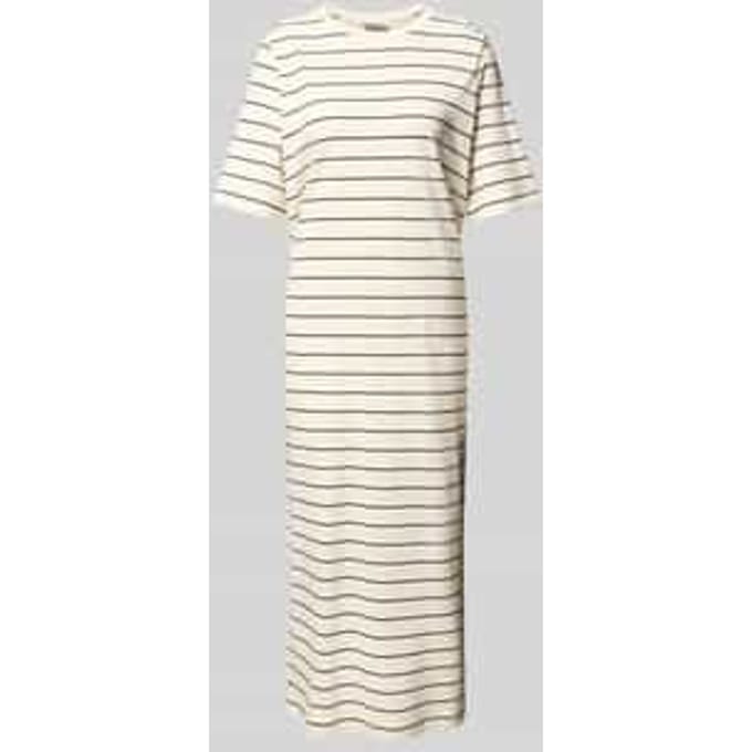 midi-jurk van fijnrib model 'XELINAA'