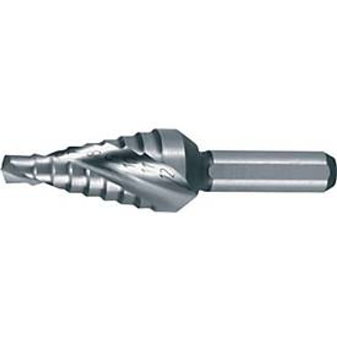 RUKO trappenboor HSS, Ø 4-12 mm, spiraalgroef, L 48 mm, 2 snijkanten, kruisaansnijding, schakelkastuitvoering
