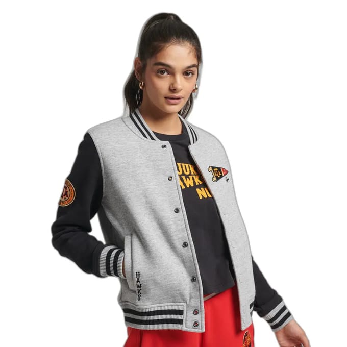 Superdry - Vintage Collegiate Baseball bomberjack van jersey - Dames - Hoodies