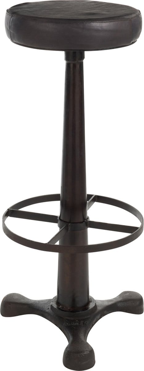 J-Line barstoel - leer/metaal - zwart