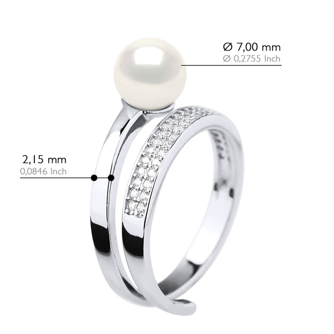 Ring Sieraad - Echte Gecultiveerde Zoetwaterparel Ronde 8-9 mm