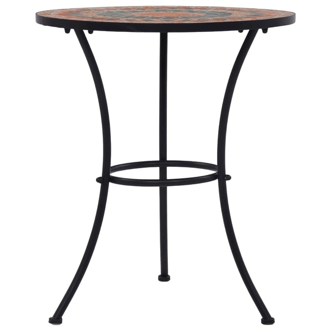 vidaXL - Bistrotafel - mozaïek - 60 - cm - keramiek - oranje - en - grijs