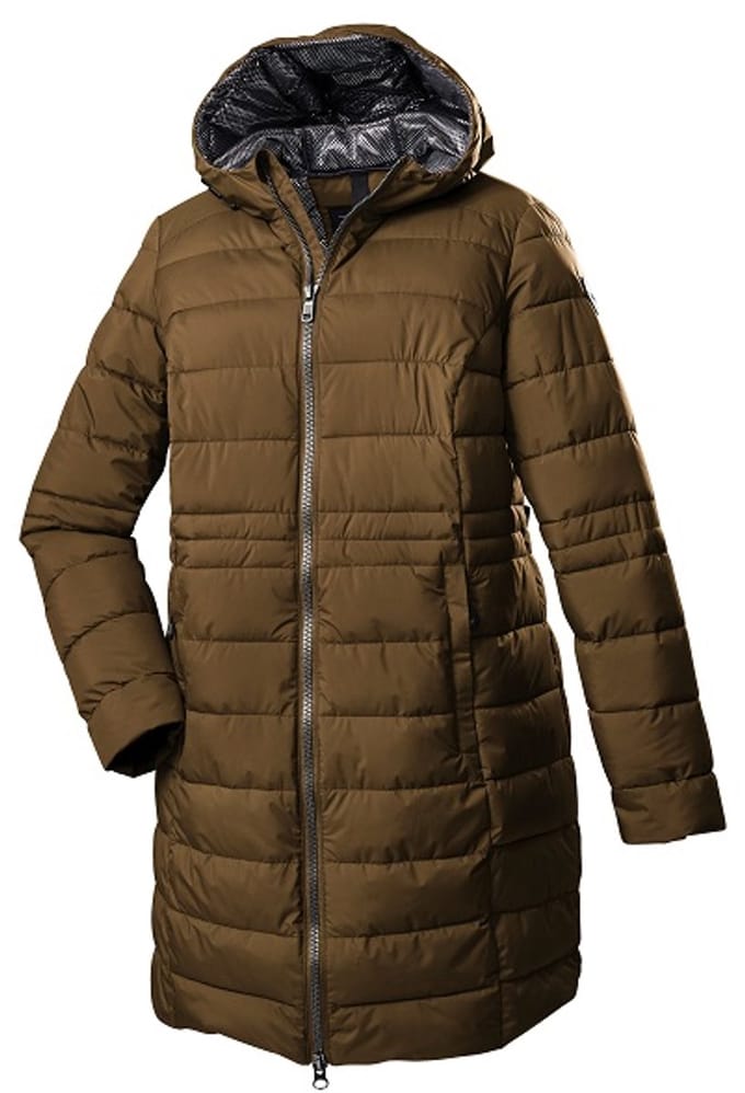 STOY dames winterjas - 38826 - bruin - parka padded - maat 48