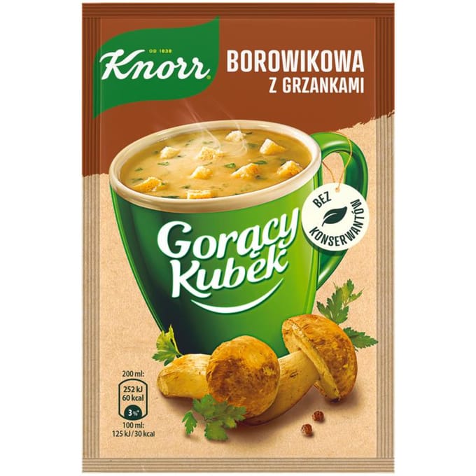 Knorr Mug Chaud Soupe aux Cèpes avec Croûtons 15 g