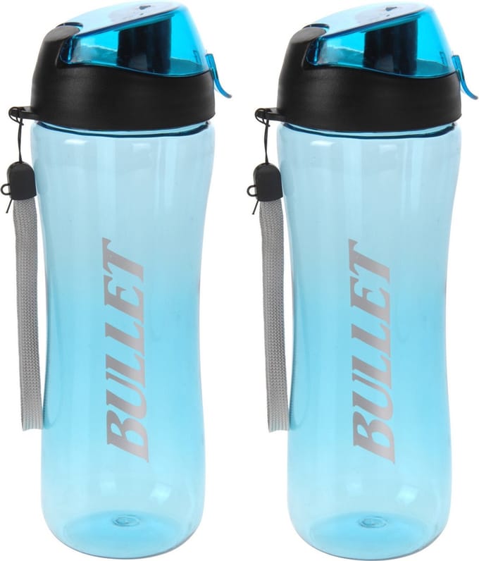 Set van 2x stuks bidon drinkfles/waterfles blauw 700 ml - Sportfles/sportbidon - Kunststof