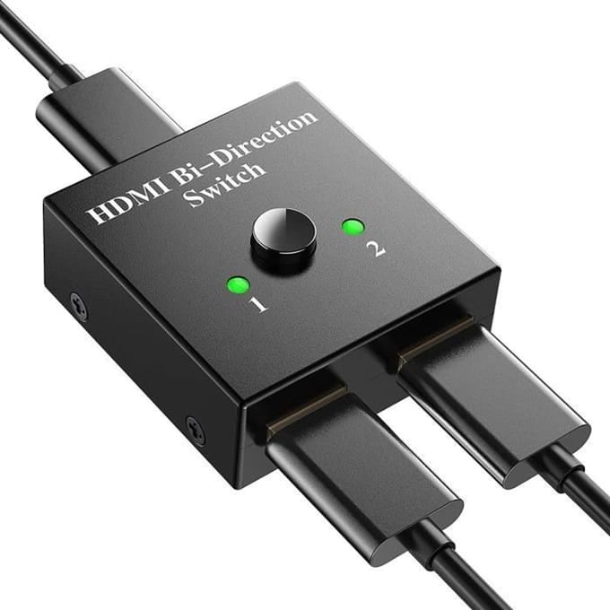 HDMI-schakelaar - Sunright - 4K - Bidirectioneel - 2 Ingangen 1 Uitgang - Plug and Play