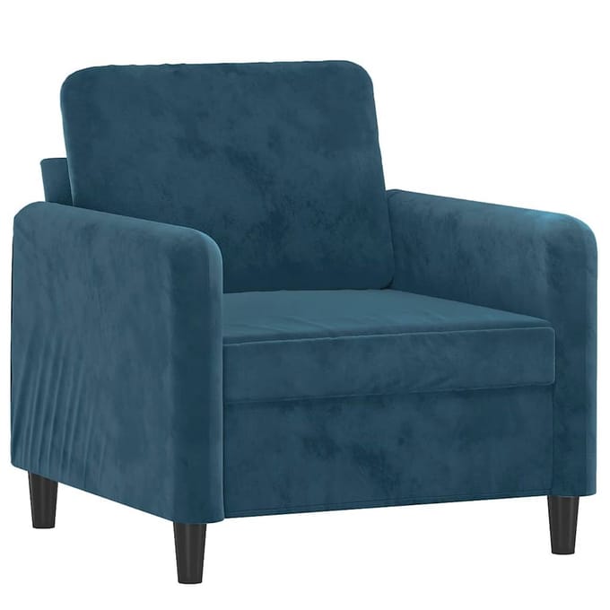 vidaXL - 3-delige - Loungeset - fluweel - blauw
