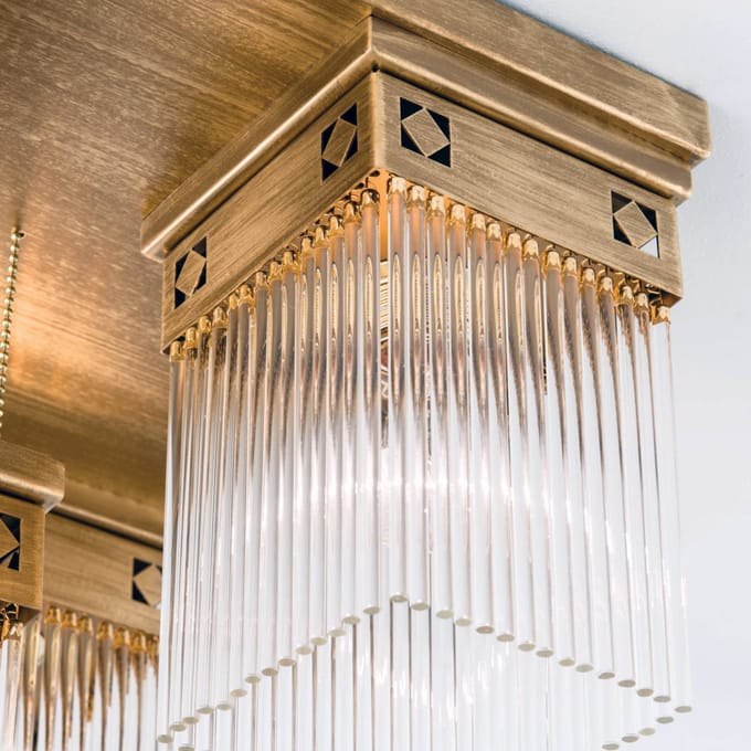 ORION Plafondlamp Frieda massief messing met 5 lichtbr.