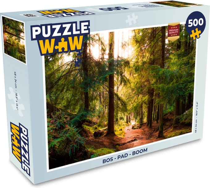 Puzzel Bos - Pad - Bomen - Groen - Zon - Natuur - Legpuzzel - Puzzel 500 stukjes