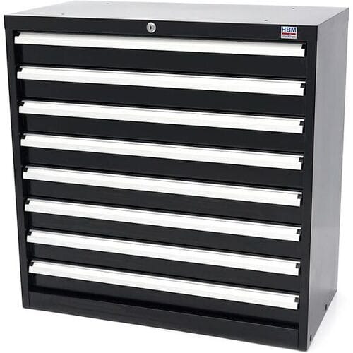 HBM 8 Laden Profi Gereedschapskast 90 x 45 x 90 cm zwart