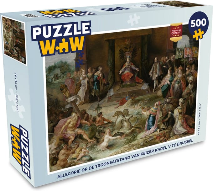 Puzzel Alrie op de troonsafstand van keizer Karel v te Brussel - Legpuzzel - Puzzel 500 stukjes