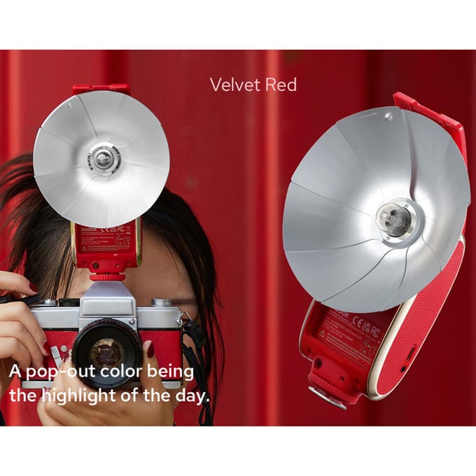 Godox Lux Senior Retro Camera Flitser GN14 Kleurtemperatuur 6000K Automatische en handmatige flitsmodi 11-164 rood