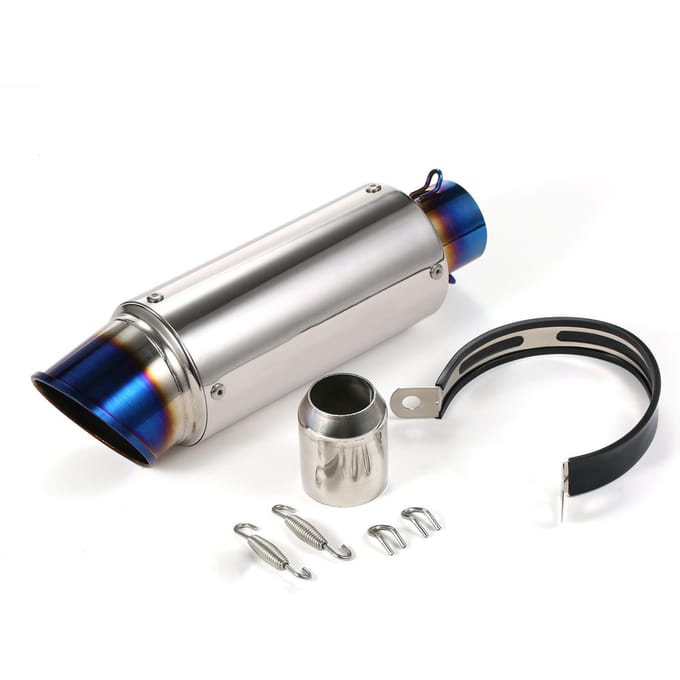 Silencieux d'échappement universel pour moto 38-51 mm argenté