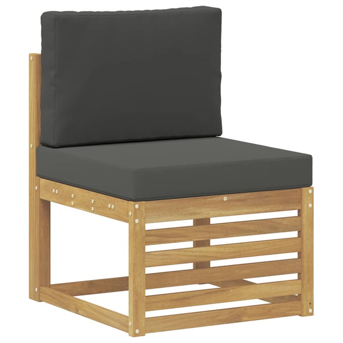 vidaXL - 7 - st - Buiten - bank - set - Polyester - Wit - en - antracietkleurig