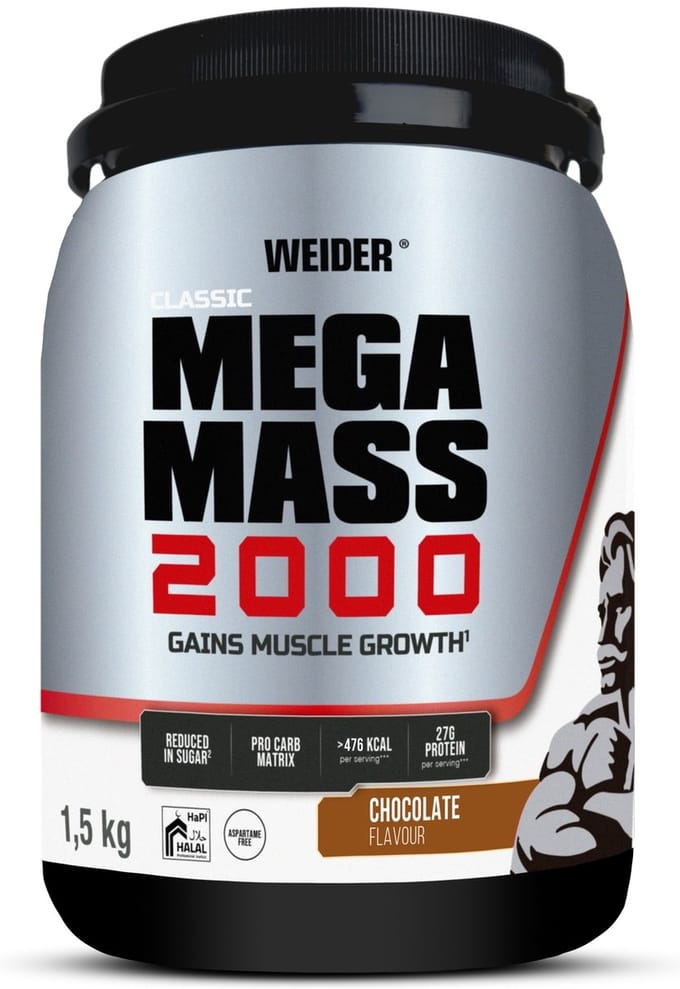 Weider Mega Mass 2000 (1500g) Chocolate - Gewichtstoename - Zonder Creatine