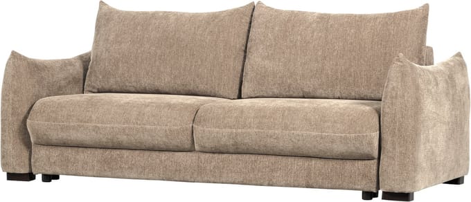 WOOOD Jonne 3-Zits Slaapbank - Chennile - Naturel - 92x233x105