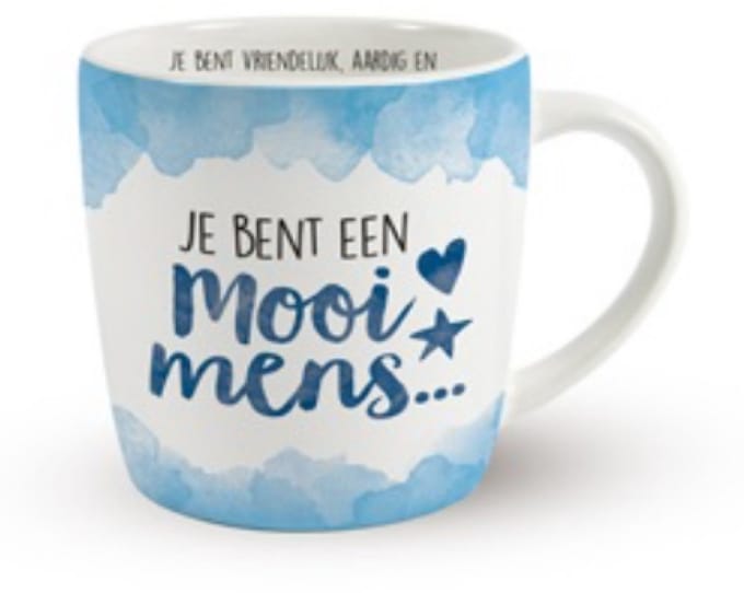 Mok - Enjoy - Mooi mens - Met binnentekst