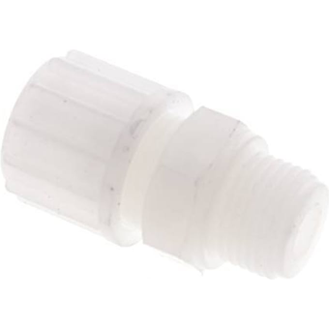 16x10mm & G1/2'' PVDF Rechte Knelfitting Buitendraad 10bar Kunststof en Polyamide