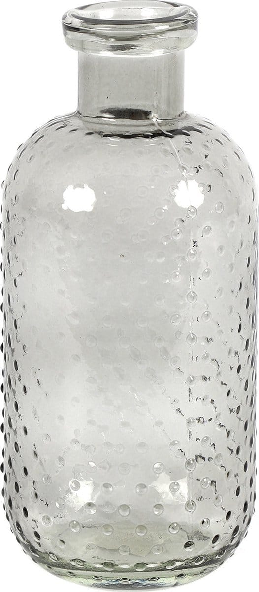Countryfield Bloemenvaas Cactus Dots - grijs transparant - glas - 11 x 24 cm