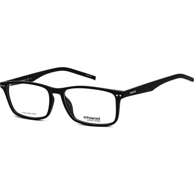 Polaroid rechthoekige zwarte unisex vrouwelijke bril frames