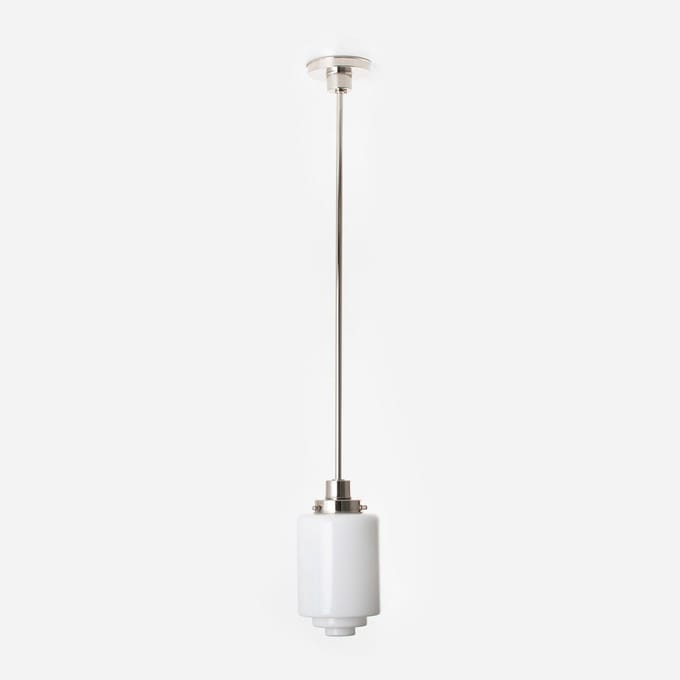 Hanglamp Getrapte Cilinder Medium 20's Nikkel - Art Deco Trade