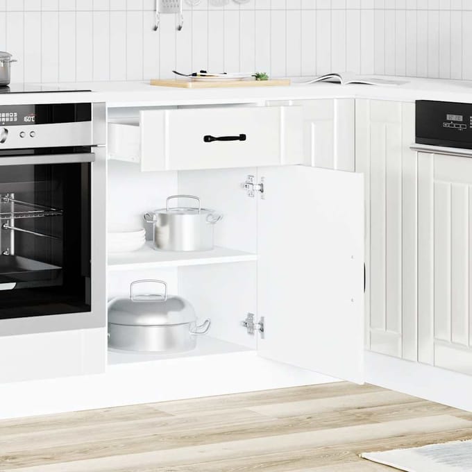 vidaXL - Onderkast - Lucca - bewerkt - hout - hoogglans - wit