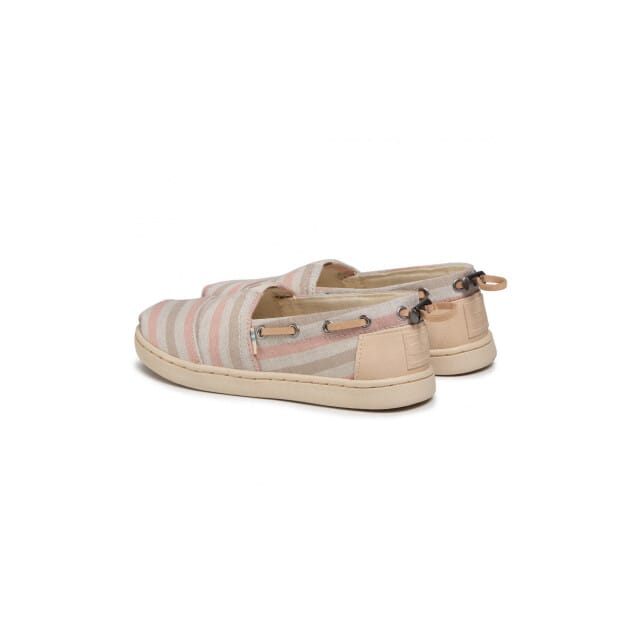 Toms Youth bimini stripe salmon woven trim synthetic