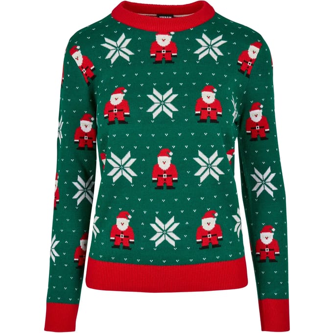 Urban Classics Kersttrui -XL- Santa Christmas Groen