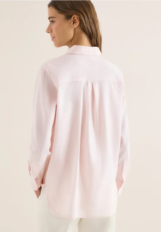 Gestreepte seersucker blouse