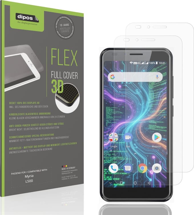 dipos FLEX – 2x Matte Screenprotector geschikt voor Myria L500 | Volledige Schermbescherming | Case-Friendly