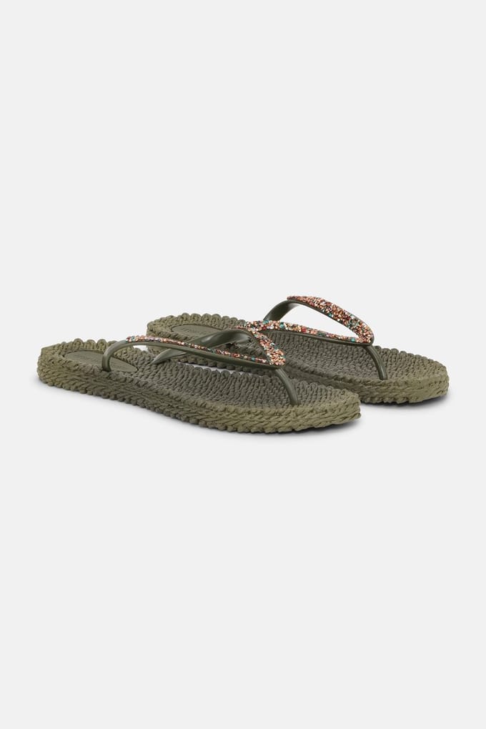 Slippers met multi kleur strass steen CHEERFUL03M