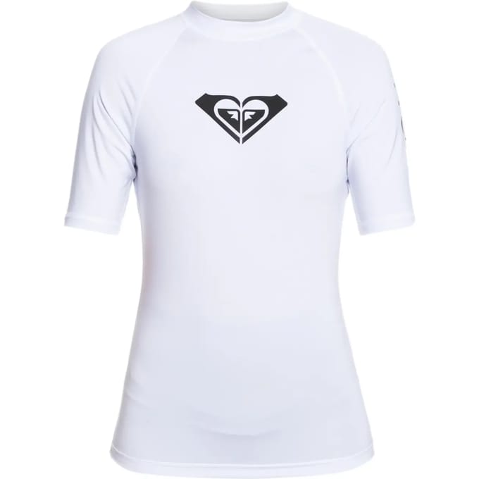 Roxy - UV Rashguard voor dames - Whole Hearted - Korte mouw - Bright White - maat S (36)