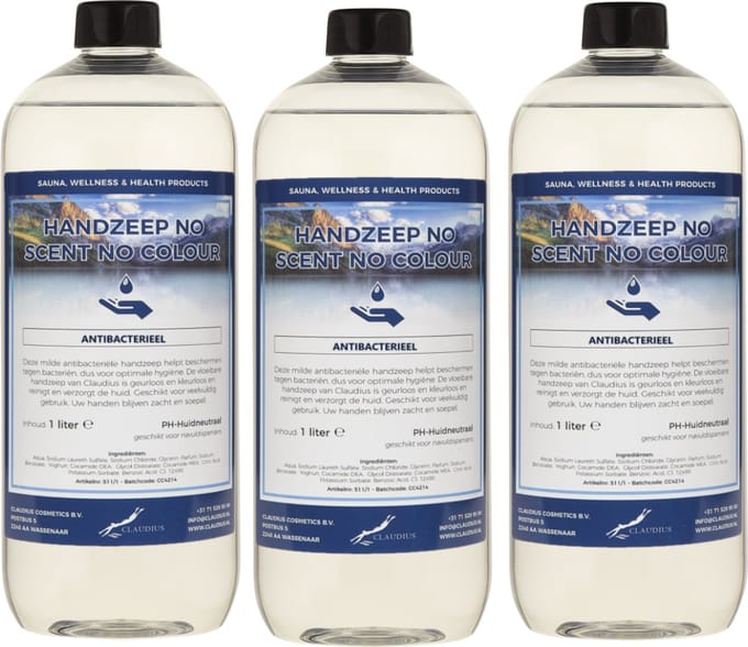 Handzeep No Scent, No Colour 1 liter - set van 3 stuks