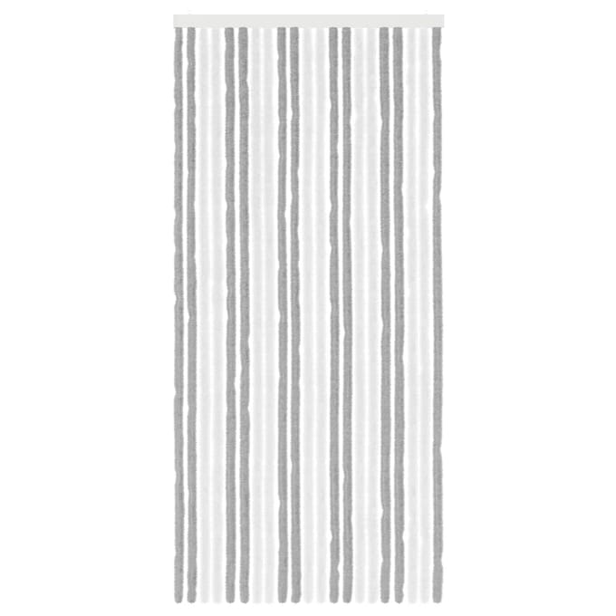 vidaXL - Insecten - Gordijn - Chenille - Grijs - en - wit - 90 - x - 200 - cm - 100% - PP