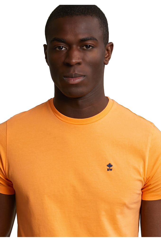 River Woods Custom Fit Basic Pima Cotton Crew Neck T-shirt Peach Taglia: S | Magliette basic Outlet | Uomo | Arancia