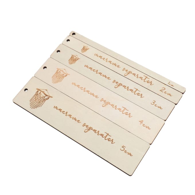 5 pièces Planche Macramé Règle Auxiliaire Échelle Claire Empêche le Déplacement Rectangle Macramé en Bois white