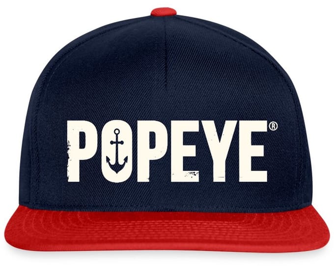 Popeye White Titel Snapback cap