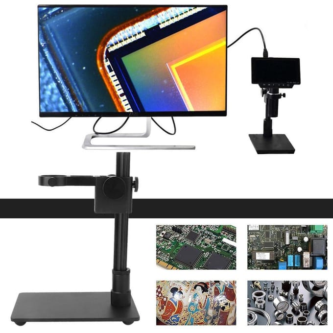 Support de Bras pour Microscope Industriel Support Portable en Alliage d'Aluminium Mini Cadre de Table
