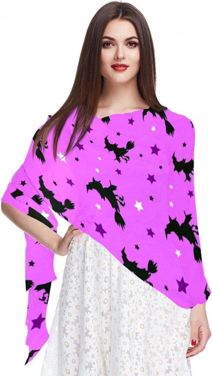 Halloween Pumpkin Bone & Grimace Pattern Scarf Pashmina Scarves and Wraps for Women, MultiColor 18, MultiColor 18