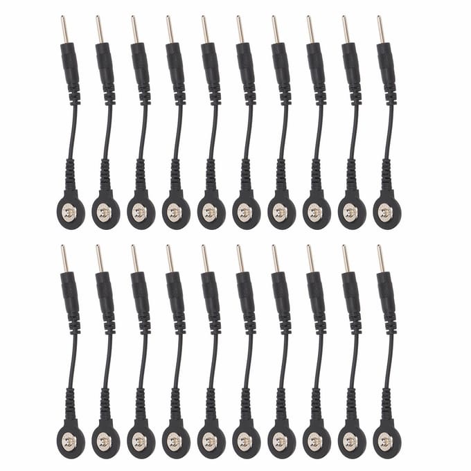 20 pcs Fil d'électrode à pression noir Fils conducteurs d'électrode pour Machine TENS Machine de traitement numérique 2 gray