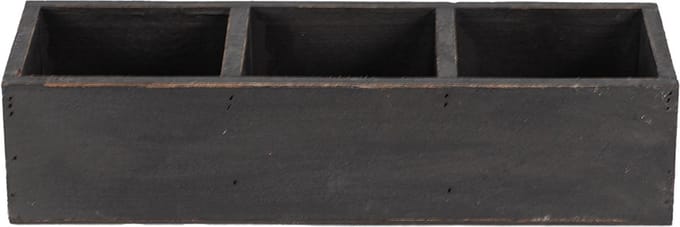 Clayre & Eef Houten Kistje 33x12x7 cm Zwart Hout