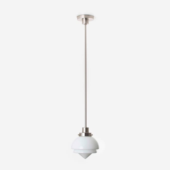 Hanglamp Small Pointy 20's Matnikkel - Art Deco Trade
