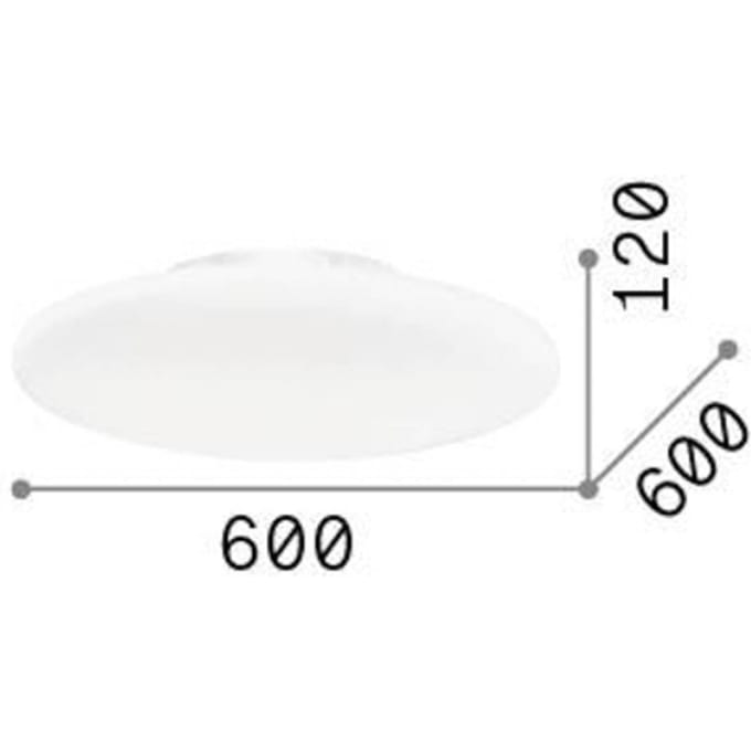 Ideal Lux Smarties plafondlamp, opaal glas, Ø 60 cm