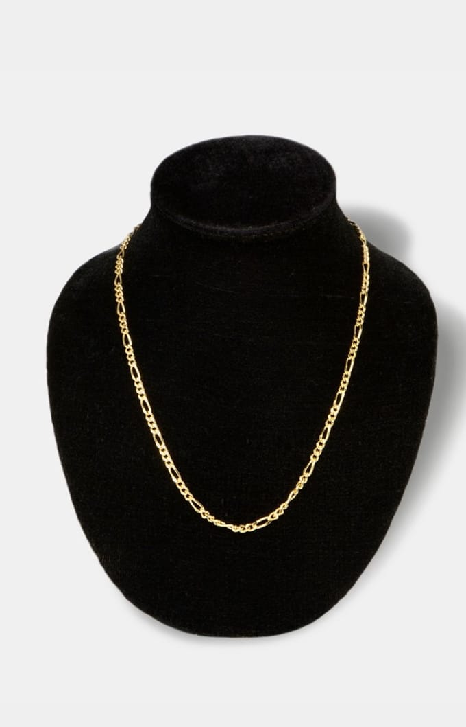 Vergulde 4 mm figaro collier goudkleurig goldplated double