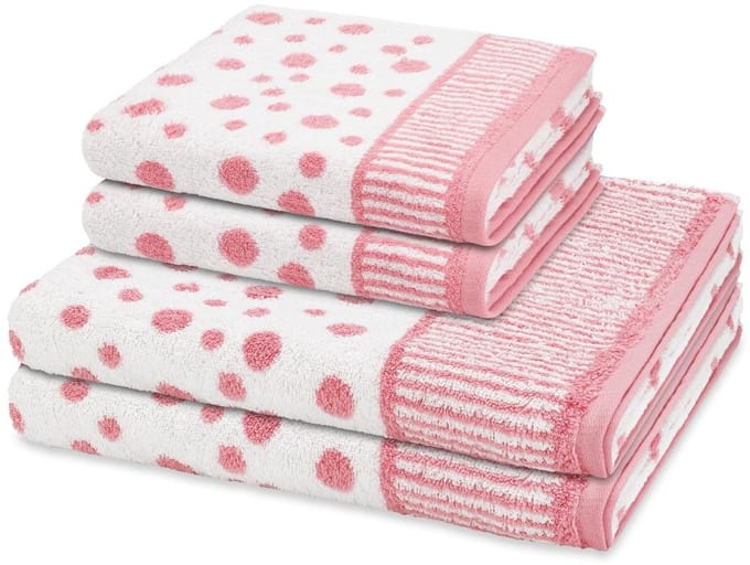 Ross Sonstiges 2 X handdoek 2 X douchehanddoek - in set 4 pack Punkte allover