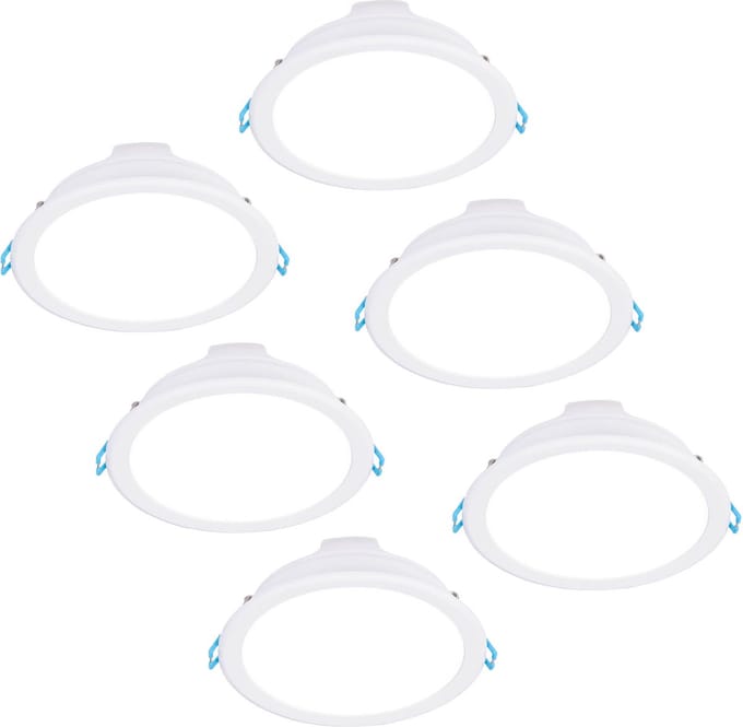 Ledvion - 6X LED Inbouwspot Wit Ø140mm (12W - 4000K - IP20 - 120° - RVS)