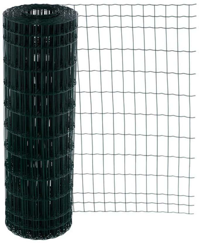 Tuingaas Rol 25m 150cm hoog - 100x50mm 2.1mm draaddikte - groen geplastificeerd