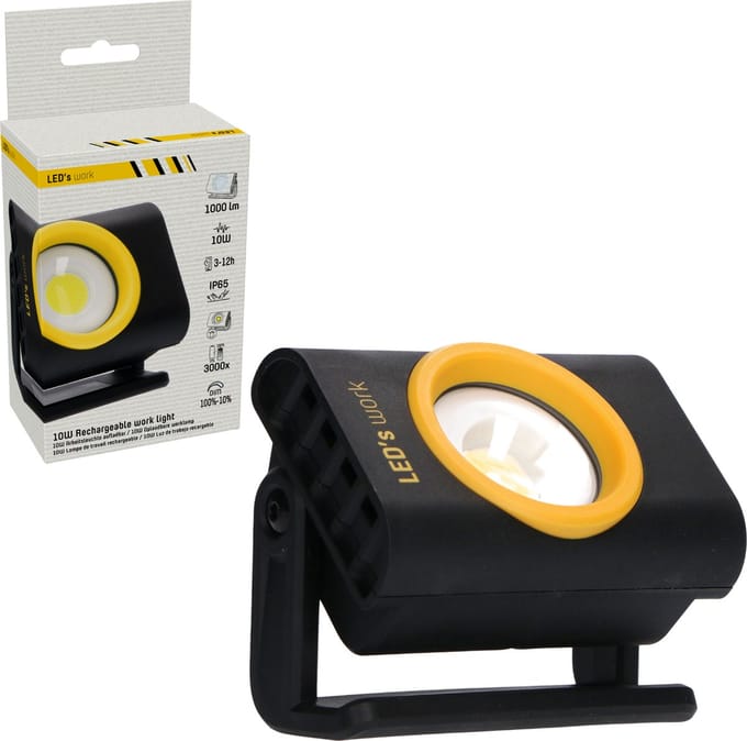 LED's Work Compacte LED Werklamp 1000 - Met oplaadbare accu – Dimbaar in 10 stappen – IP65 - Looplamp - Looplampen - Loop lamp - Looplampje