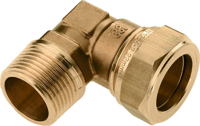 Bonfix messing knel knie x buitendraad 1 x28mm conisch gastec / kiwa